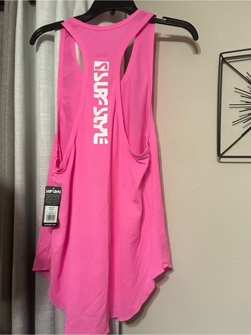 surf style Bright Pink Racerback Beach Cover-Up Tank